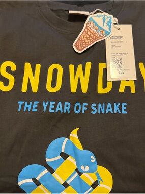 Snow Day "The Year of Snake" Graphic Tee - Black & Yellow